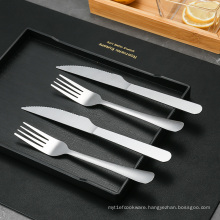 Tableware stainless steel cutlery set high-end restaurants  exclusive silver color fork knives for household hotel